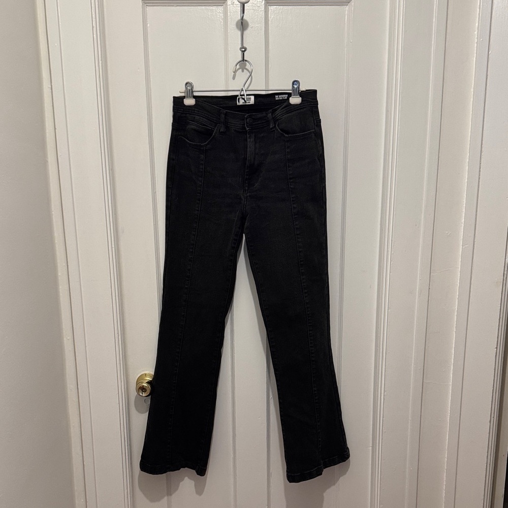 Black high rise flare jeans